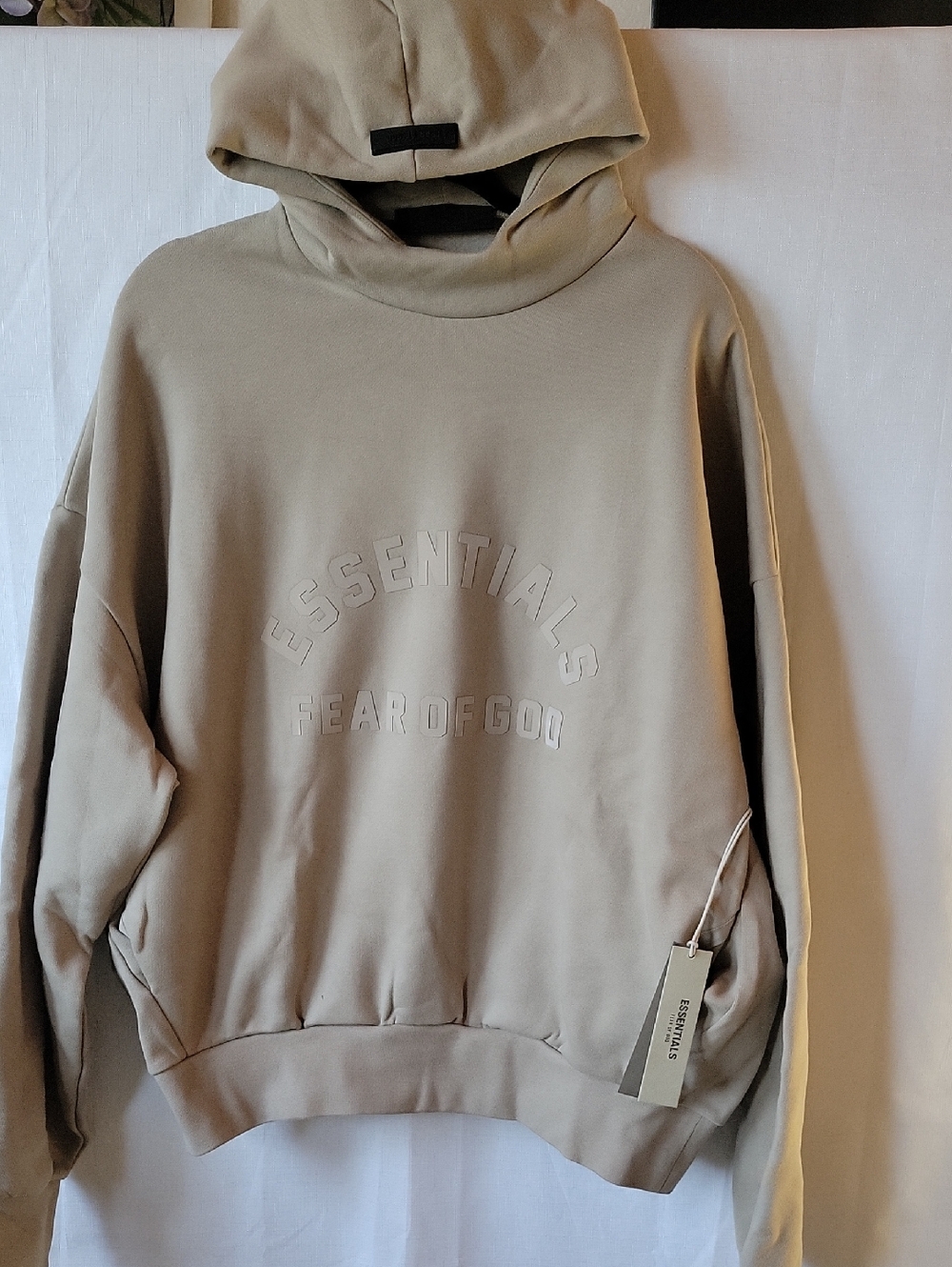 Essentials Fear Of God Autentic Dusty Beige Hoodie Size L New WT